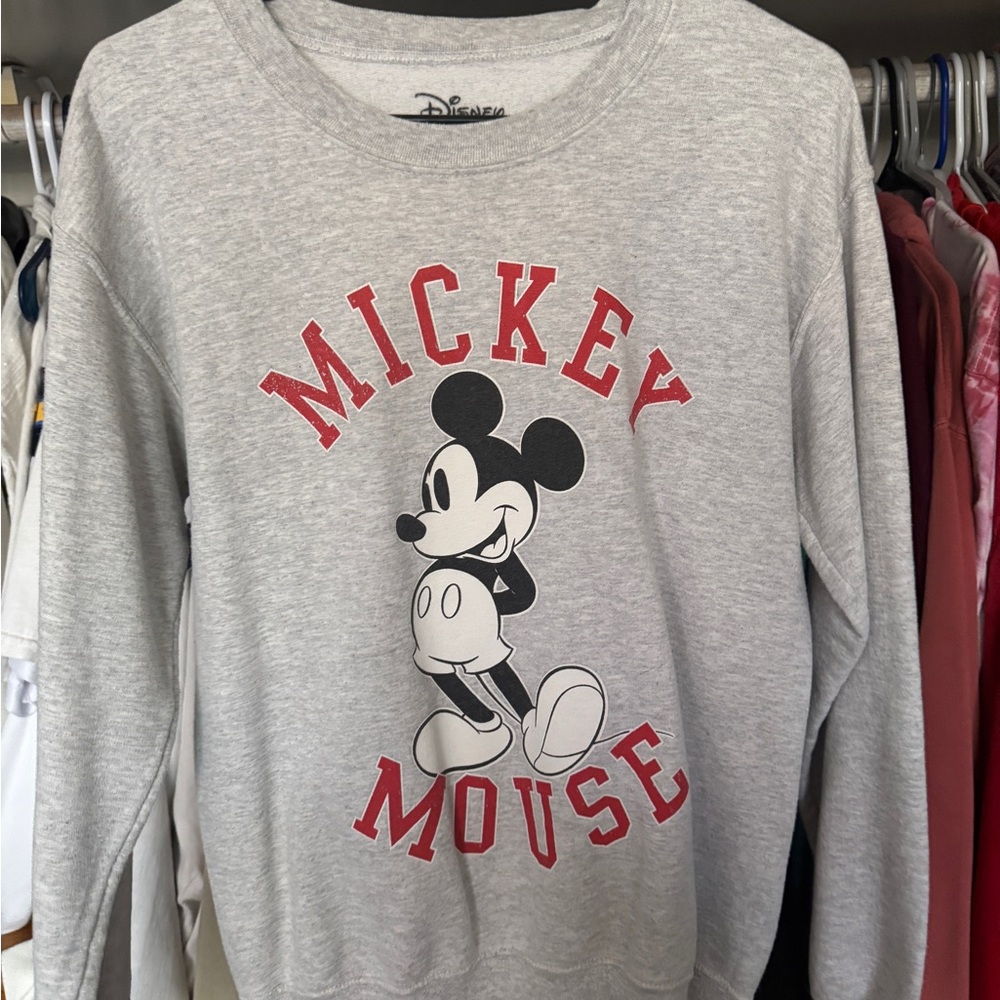 Disney Gray Sweatshirt with Red Accents